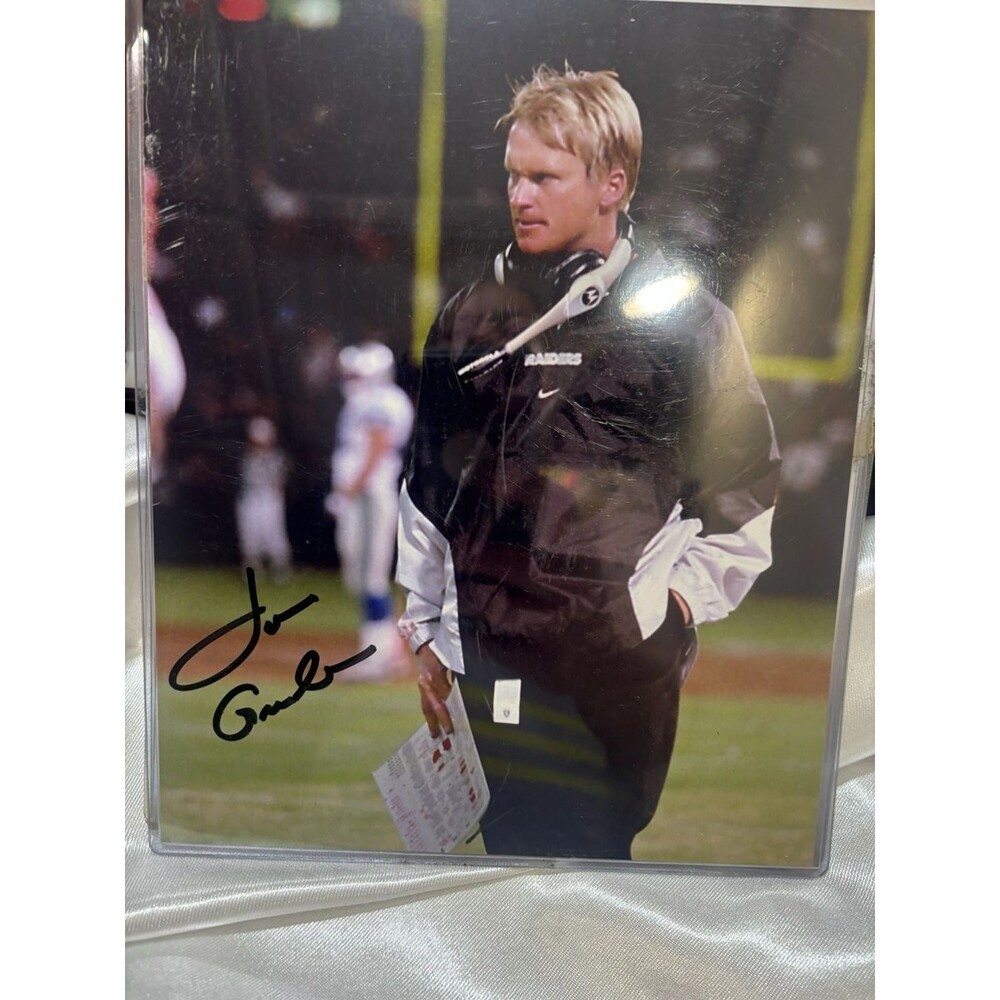 Jon Gruden Oakland Raiders Signed 8x10 Photo Autographed with COA